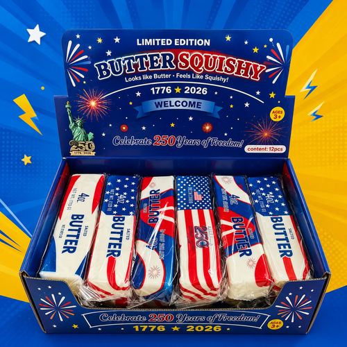 12-Pack Jumbo Butter Stick Squishies – Soft Sensory Fidget Toy Set