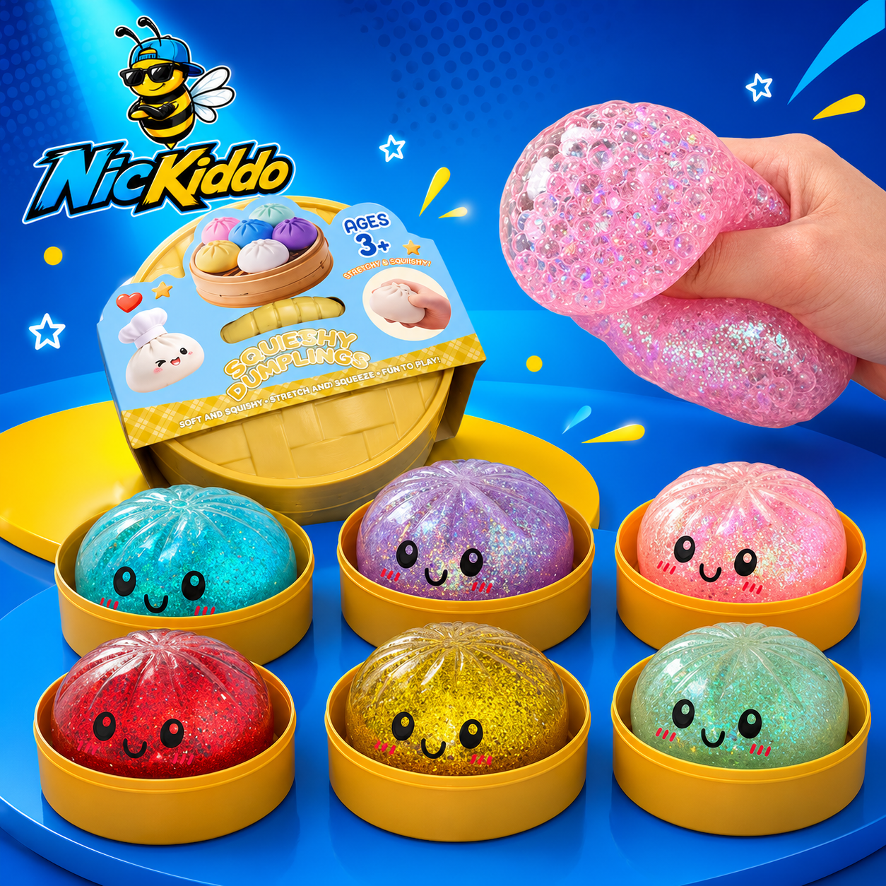 Sparkle Dumpling Squishy™ – Glitter Sensory Squeeze Toy for Kids