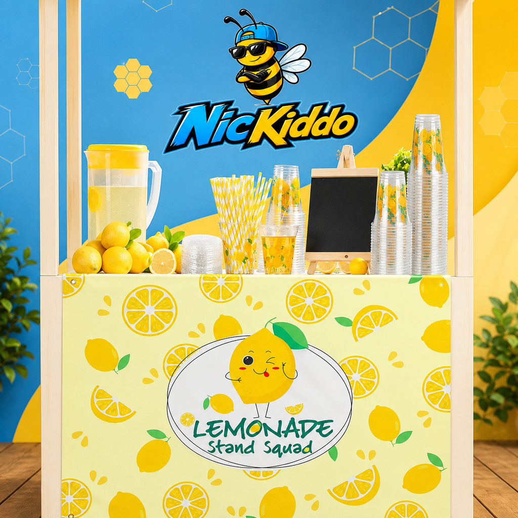 Kids Lemonade Stand Tablecloth | Lemon Party Table Cover