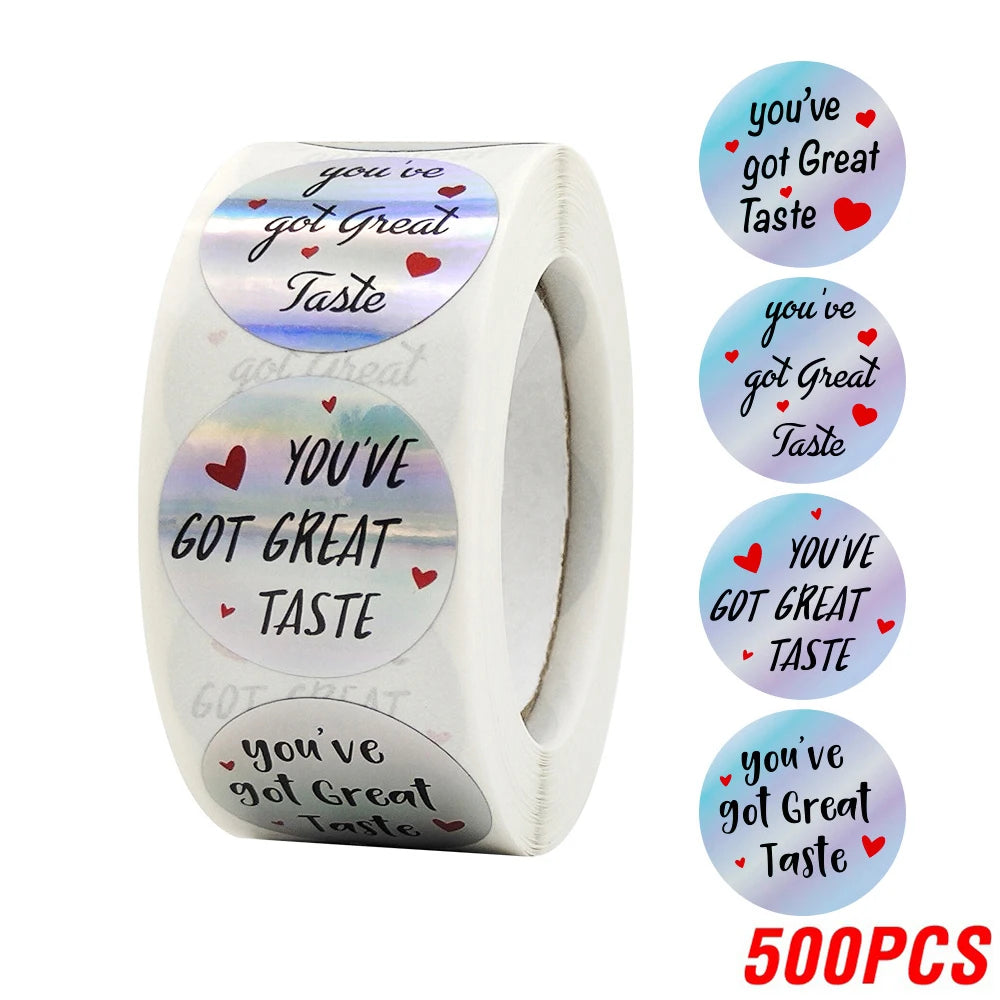 500PCS Holographic Thank You Stickers Roll for Small Business