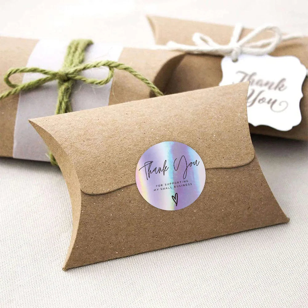 500PCS Holographic Thank You Stickers Roll for Small Business