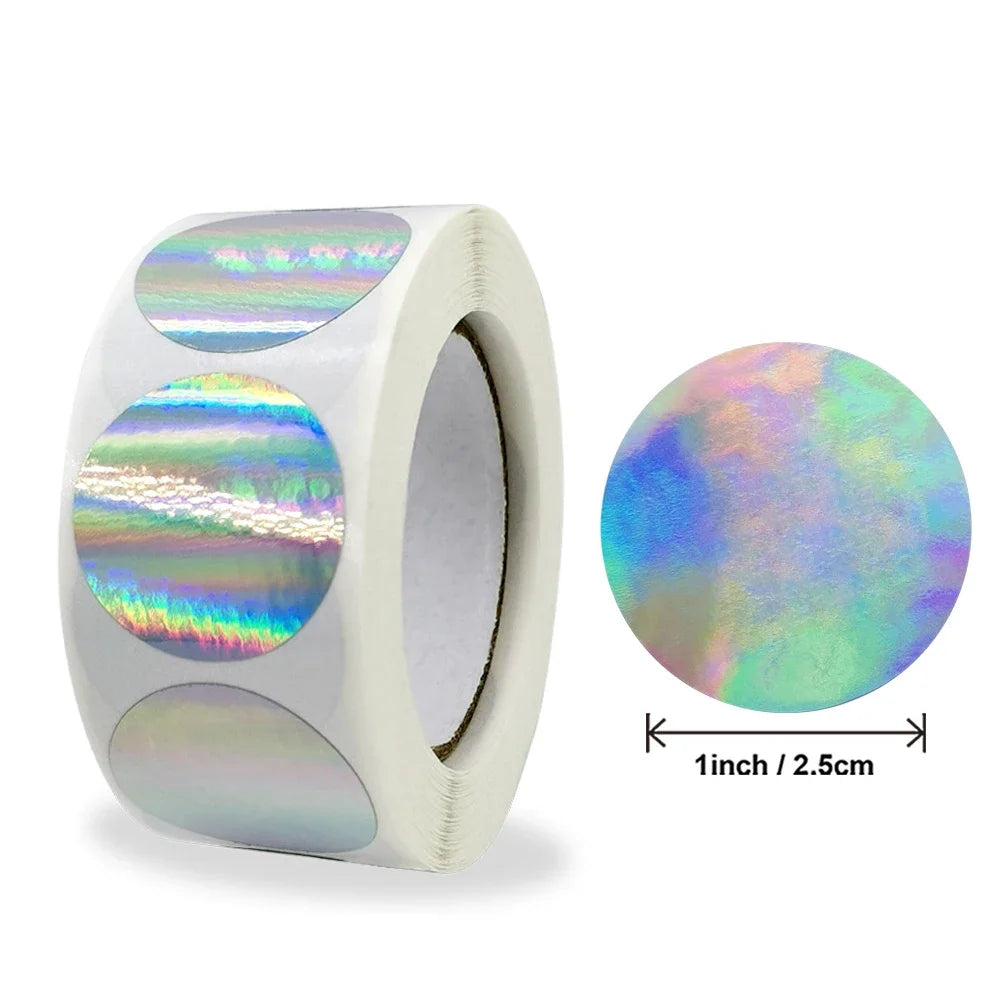 500PCS Holographic Thank You Stickers Roll for Small Business