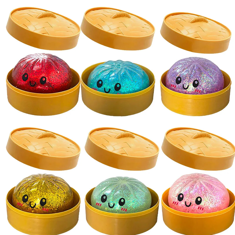 Sparkle Dumpling Squishy™ – Glitter Sensory Squeeze Toy for Kids