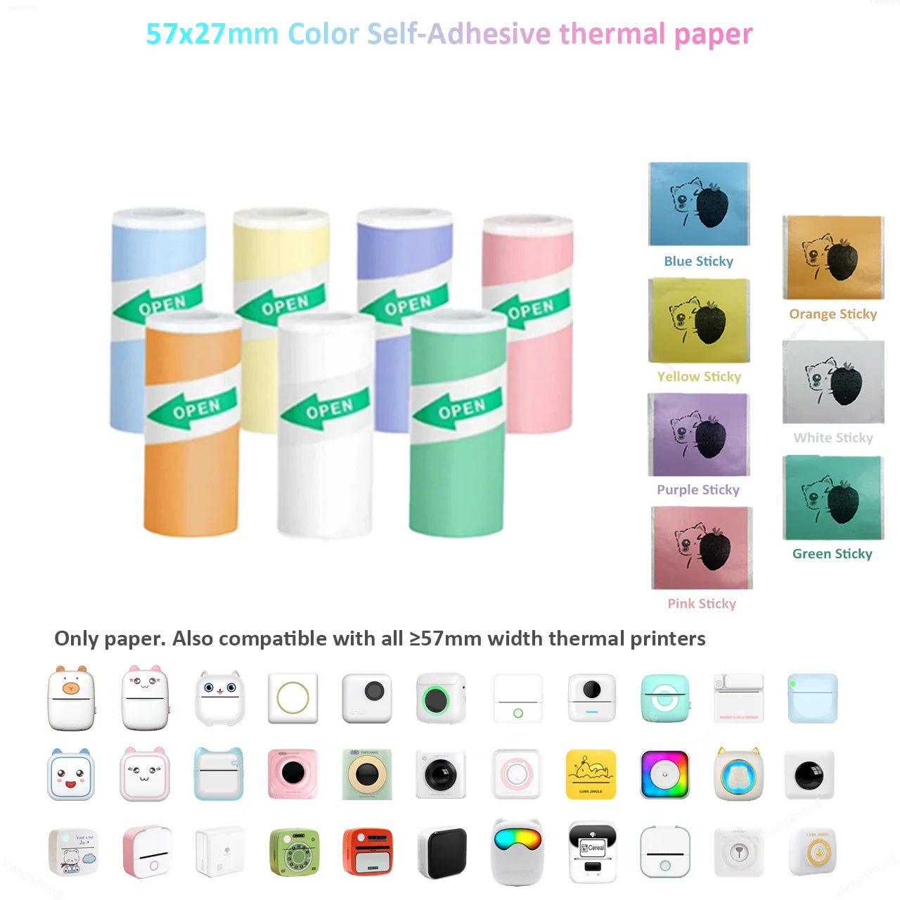 Mini Bluetooth Thermal Sticker Printer for Kids | Inkless Pocket Photo Printer