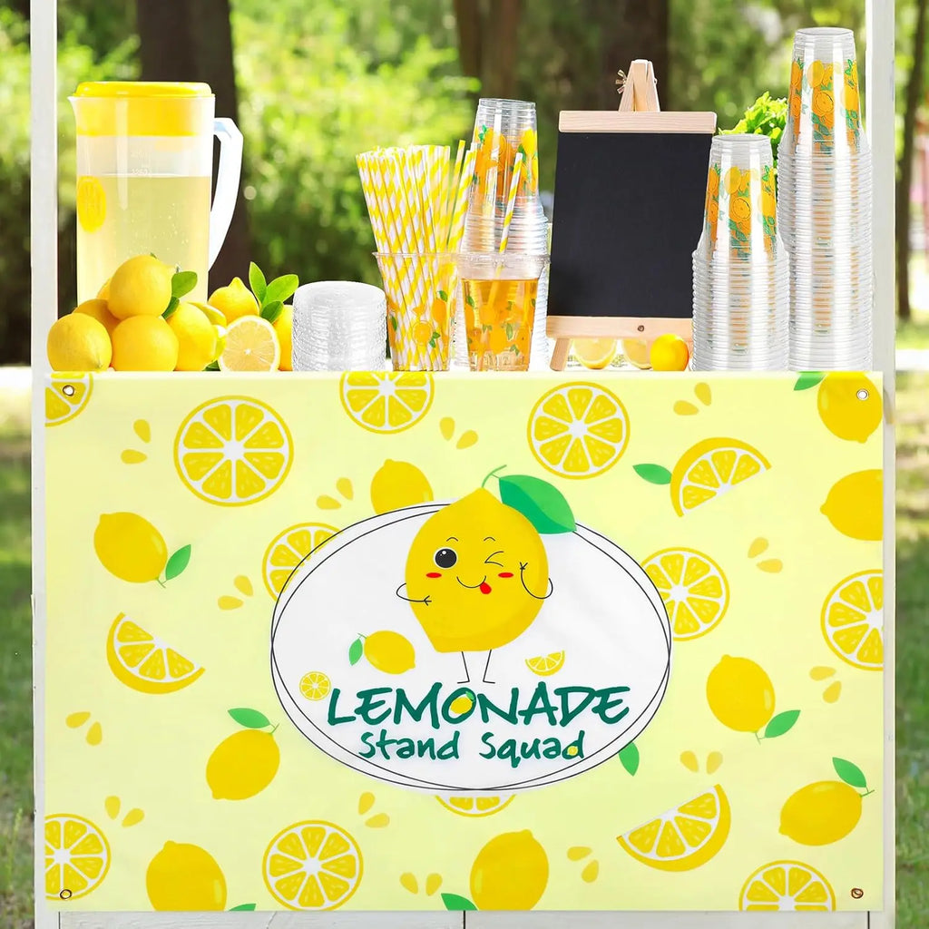 Kids Lemonade Stand Tablecloth | Lemon Party Table Cover