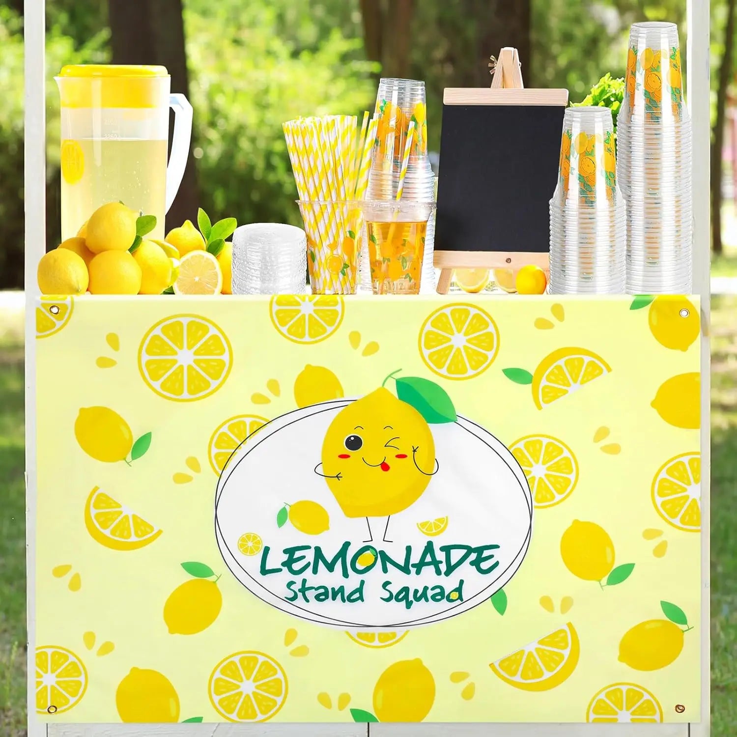 Kids Lemonade Stand Tablecloth | Lemon Party Table Cover