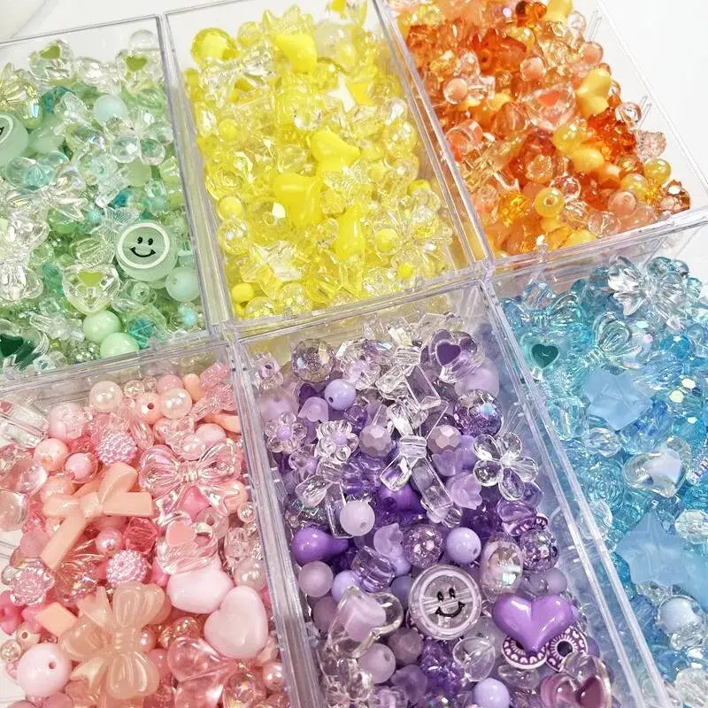 50g Pastel Acrylic Beads Mix for DIY Bracelets & Jewelry