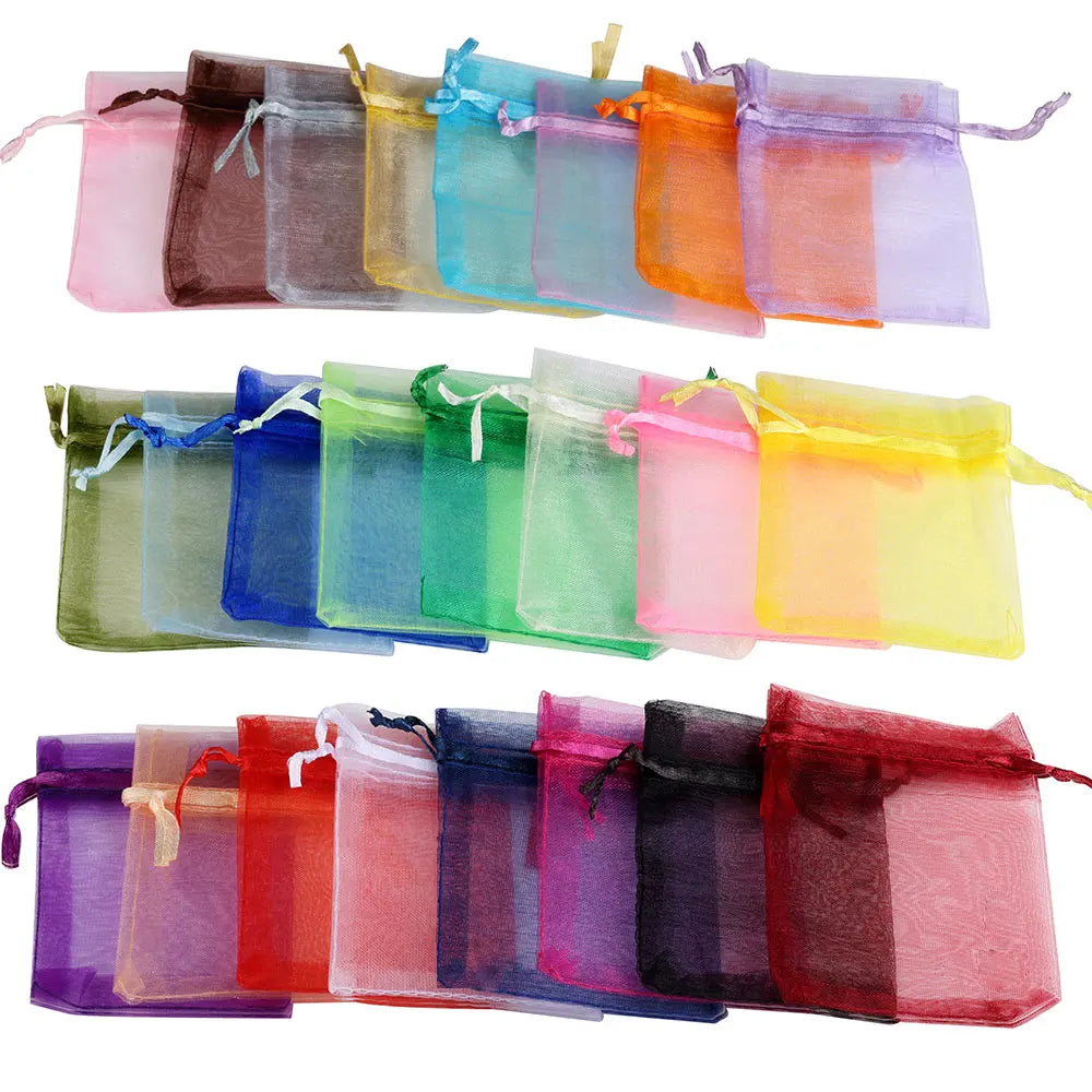 50 PCS Organza Gift Bags with Drawstring | Party Favor & Jewelry Pouches