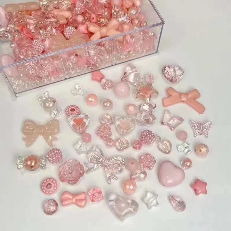 50g Pastel Acrylic Beads Mix for DIY Bracelets & Jewelry