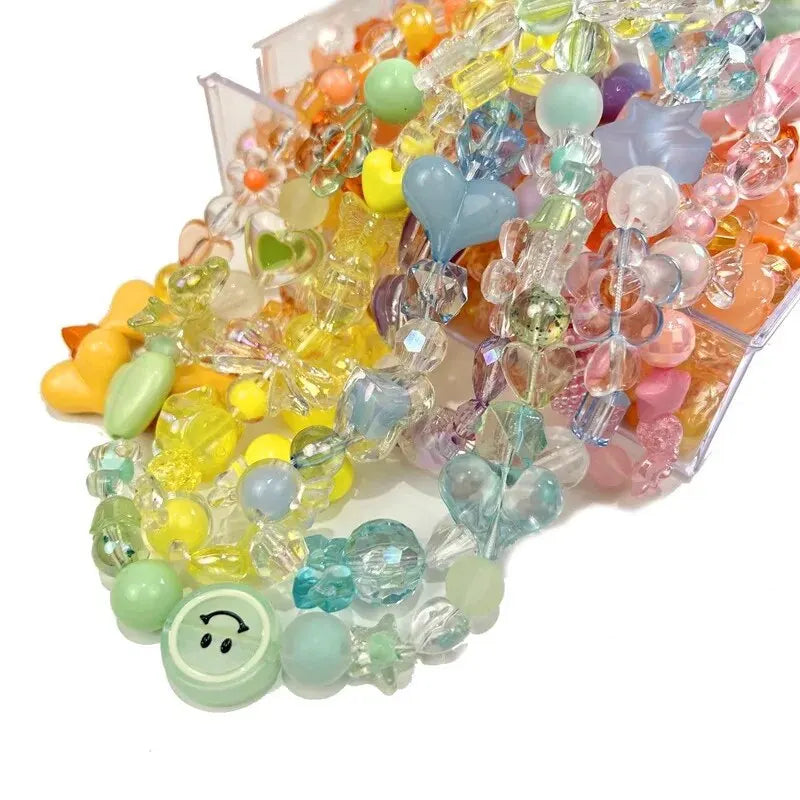 50g Pastel Acrylic Beads Mix for DIY Bracelets & Jewelry