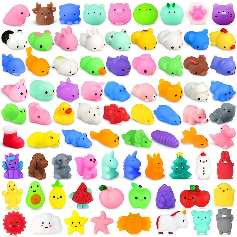 Cute Animal Mochi Squishies (5-50PCS) – Soft Sensory Squeeze Toys & Birthday Party Gifts