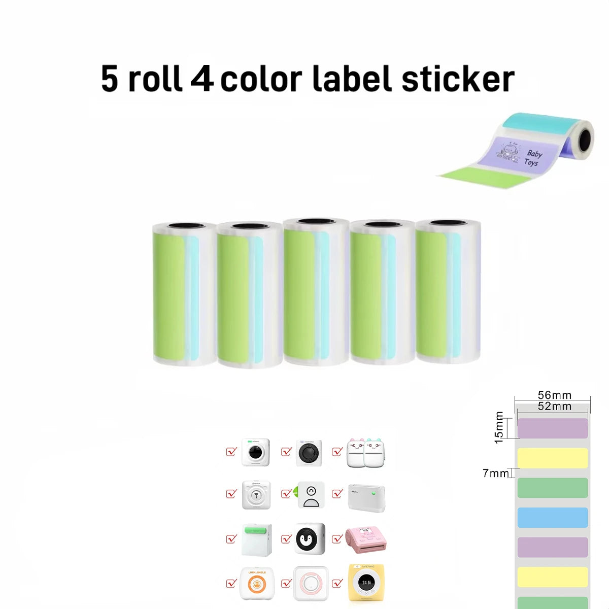 Mini Bluetooth Thermal Sticker Printer for Kids | Inkless Pocket Photo Printer