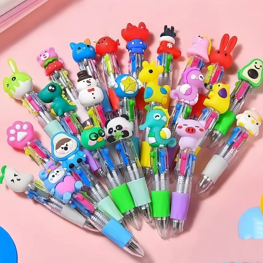 4-Color Cartoon Pens for Kids – Multi-Color Writing Pen Set (5, 10, 20 & 30 Pack)