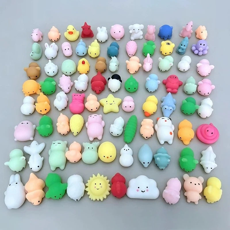 Cute Animal Mochi Squishies (5-50PCS) – Soft Sensory Squeeze Toys & Birthday Party Gifts