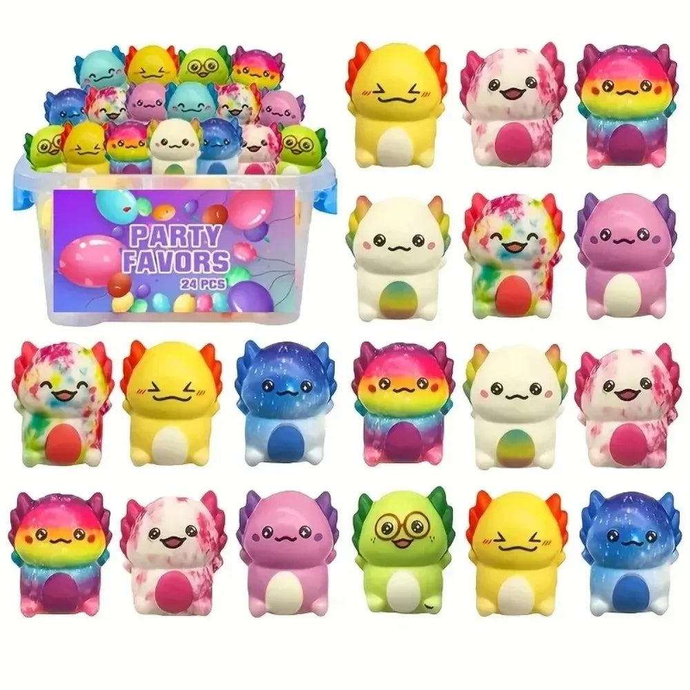 Cute Mini Newt Squishy Toys – Slow Rising Stress Relief Set (12 & 24 Pack)