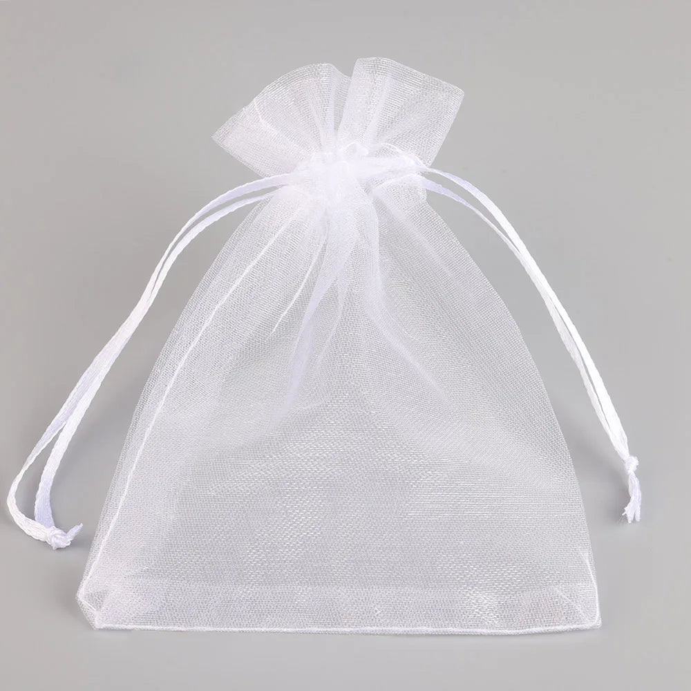 50 PCS Organza Gift Bags with Drawstring | Party Favor & Jewelry Pouches