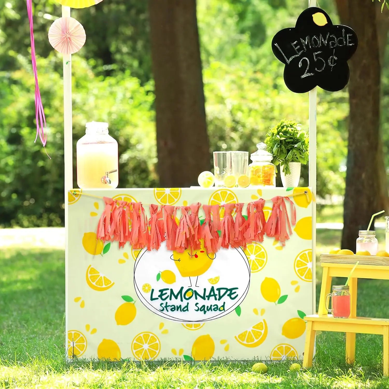 Kids Lemonade Stand Tablecloth | Lemon Party Table Cover