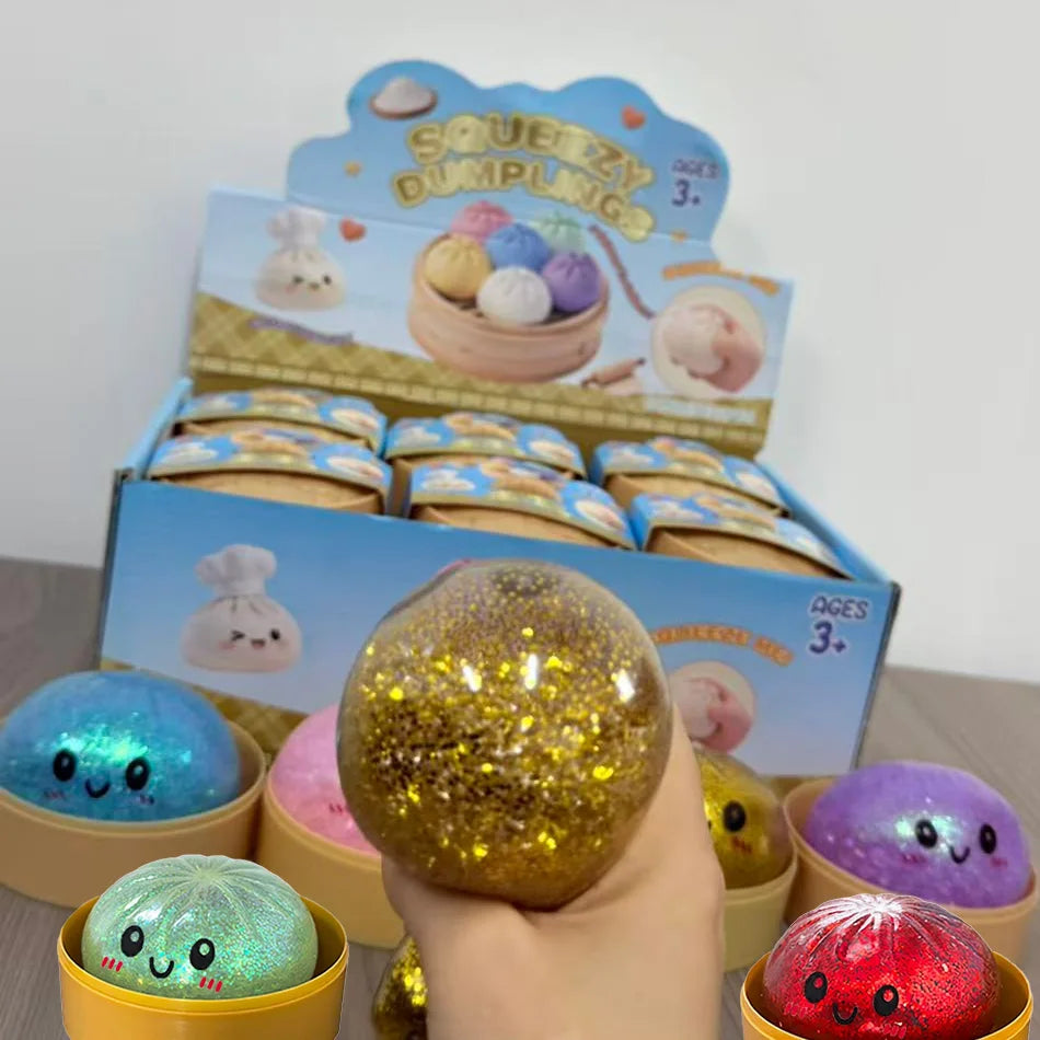 Sparkle Dumpling Squishy™ – Glitter Sensory Squeeze Toy for Kids