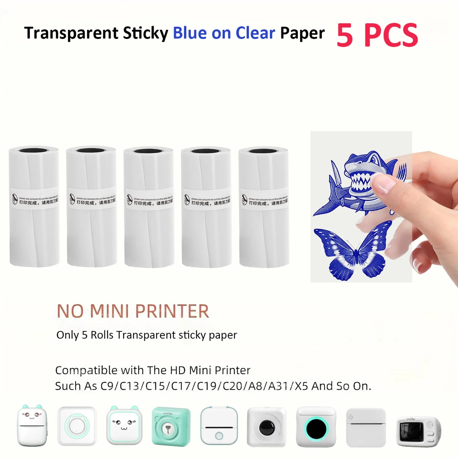Mini Bluetooth Thermal Sticker Printer for Kids | Inkless Pocket Photo Printer