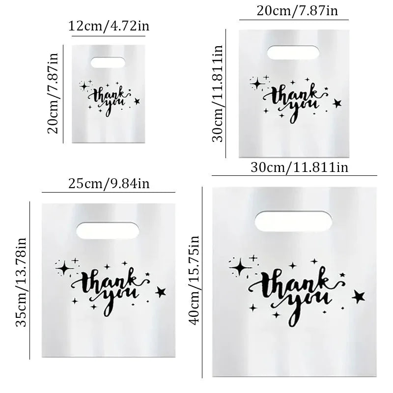 30/50/100PCS Thank You Gift Bags with Handles