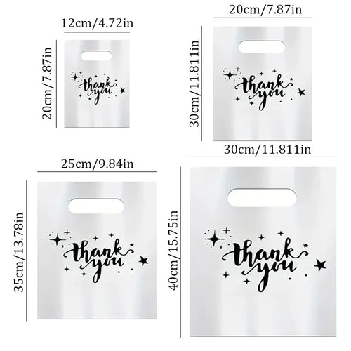 30/50/100PCS Thank You Gift Bags with Handles
