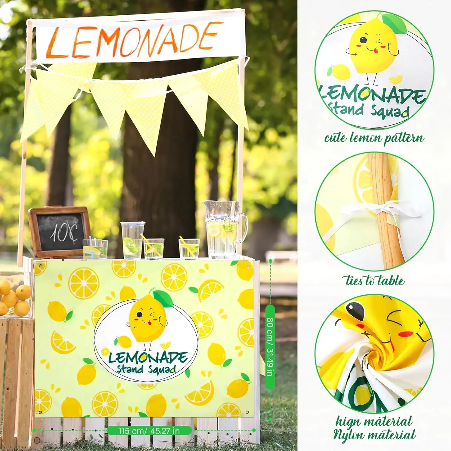 Kids Lemonade Stand Tablecloth | Lemon Party Table Cover