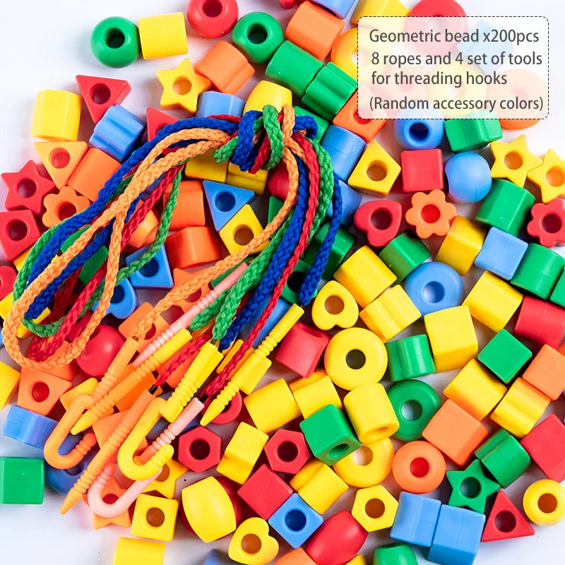 50/100/200PCS DIY Bead Bracelet Kit | Educational Building Beads for Kids