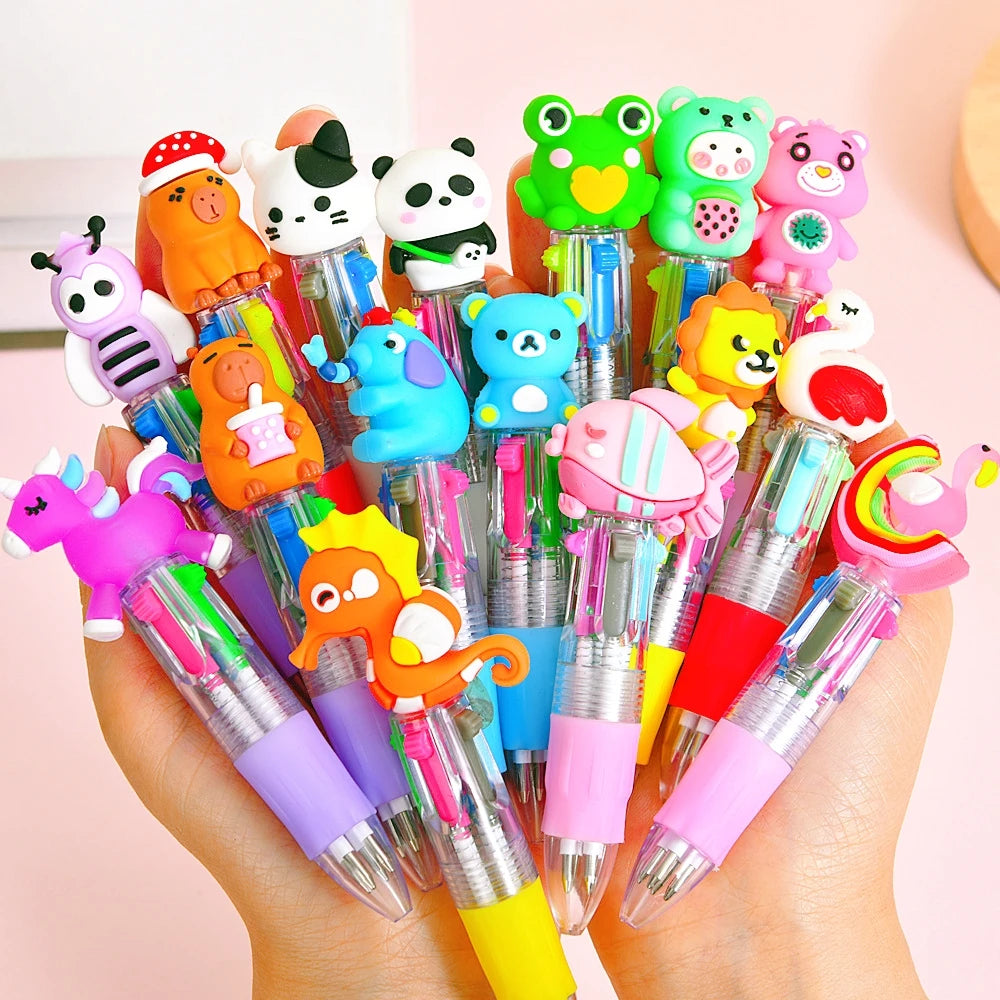 4-Color Cartoon Pens for Kids – Multi-Color Writing Pen Set (5, 10, 20 & 30 Pack)