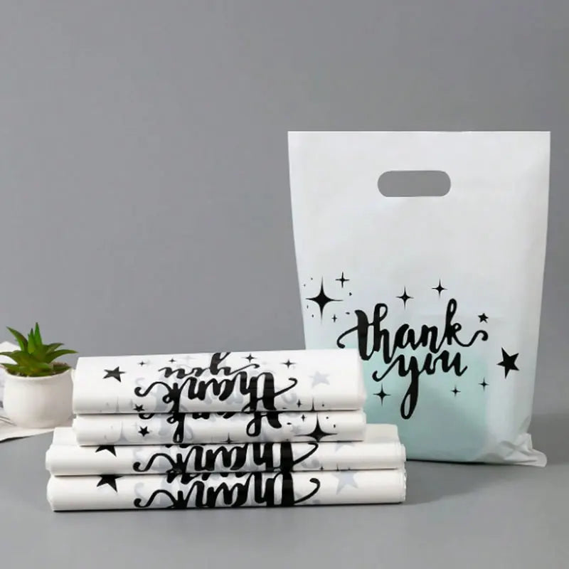 30/50/100PCS Thank You Gift Bags with Handles