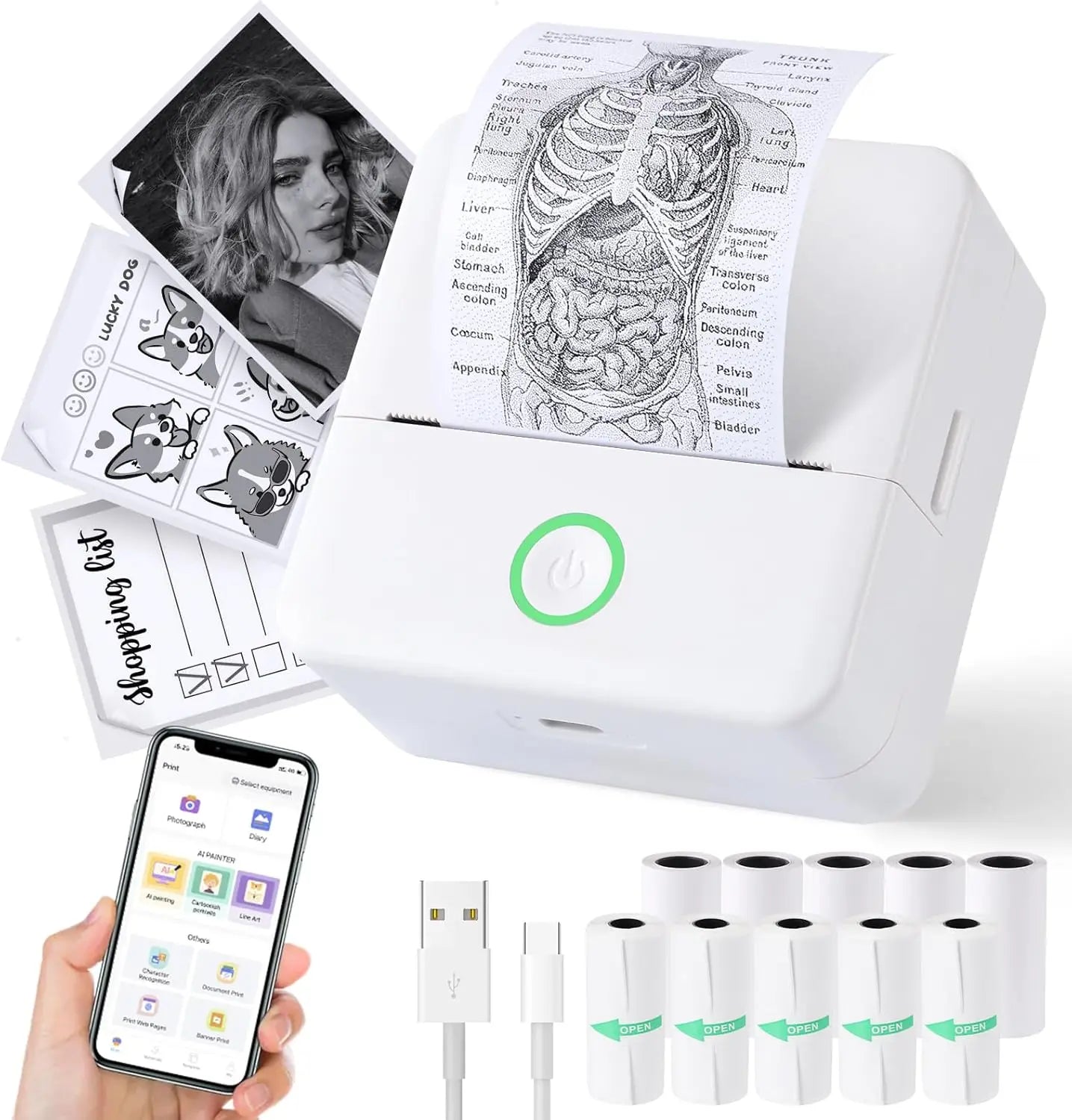 Mini Bluetooth Thermal Sticker Printer for Kids | Inkless Pocket Photo Printer