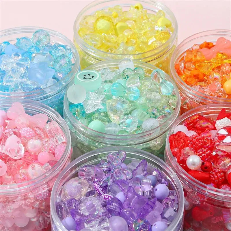 50g Pastel Acrylic Beads Mix for DIY Bracelets & Jewelry