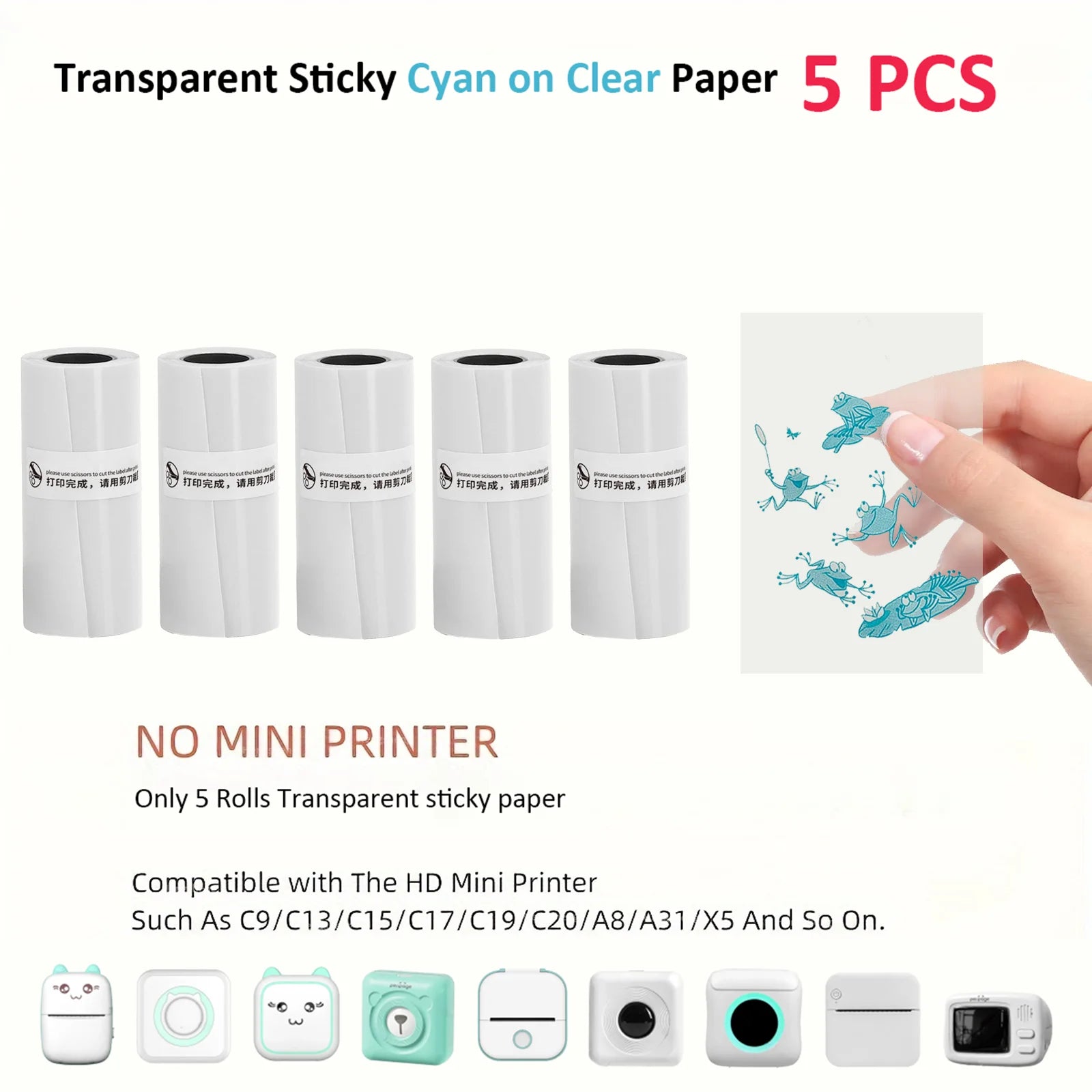 Mini Bluetooth Thermal Sticker Printer for Kids | Inkless Pocket Photo Printer