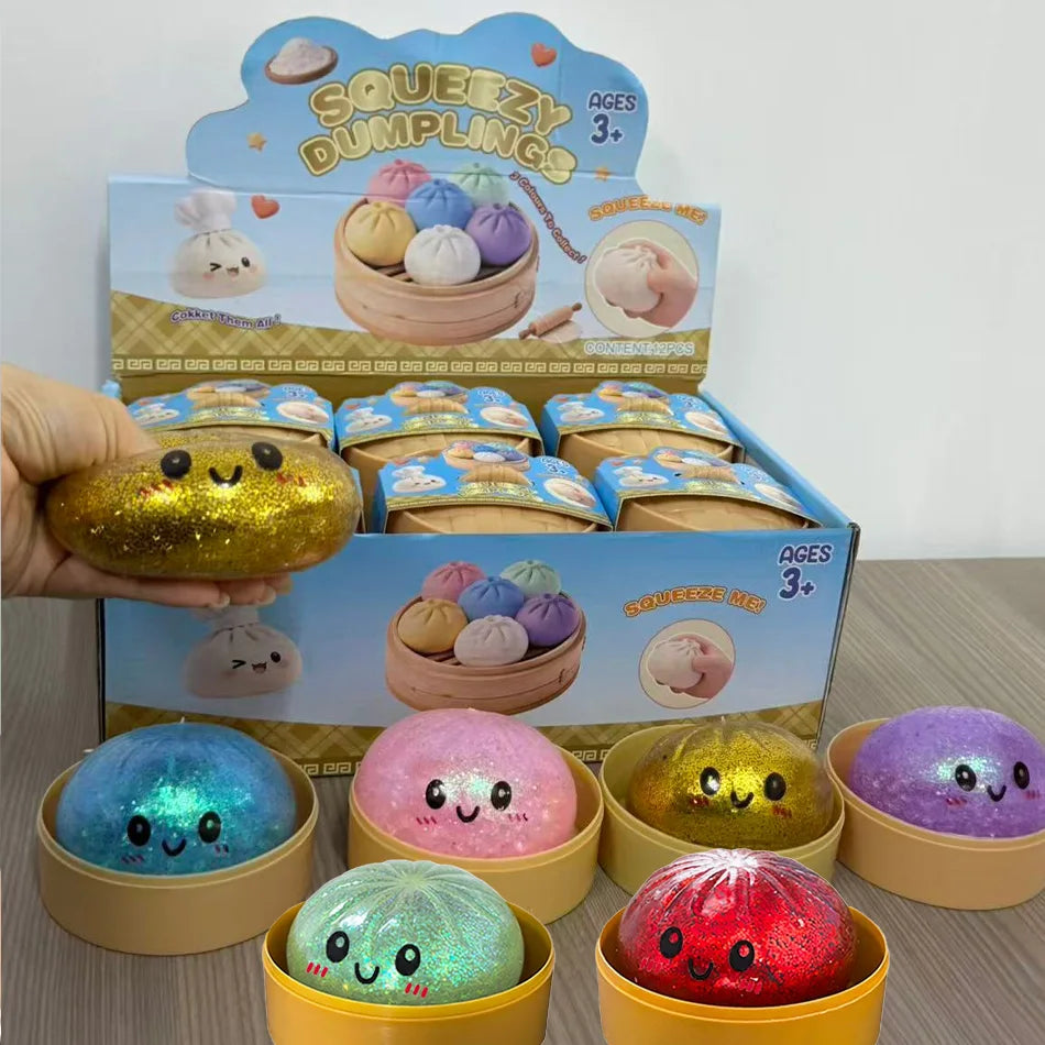 Sparkle Dumpling Squishy™ – Glitter Sensory Squeeze Toy for Kids
