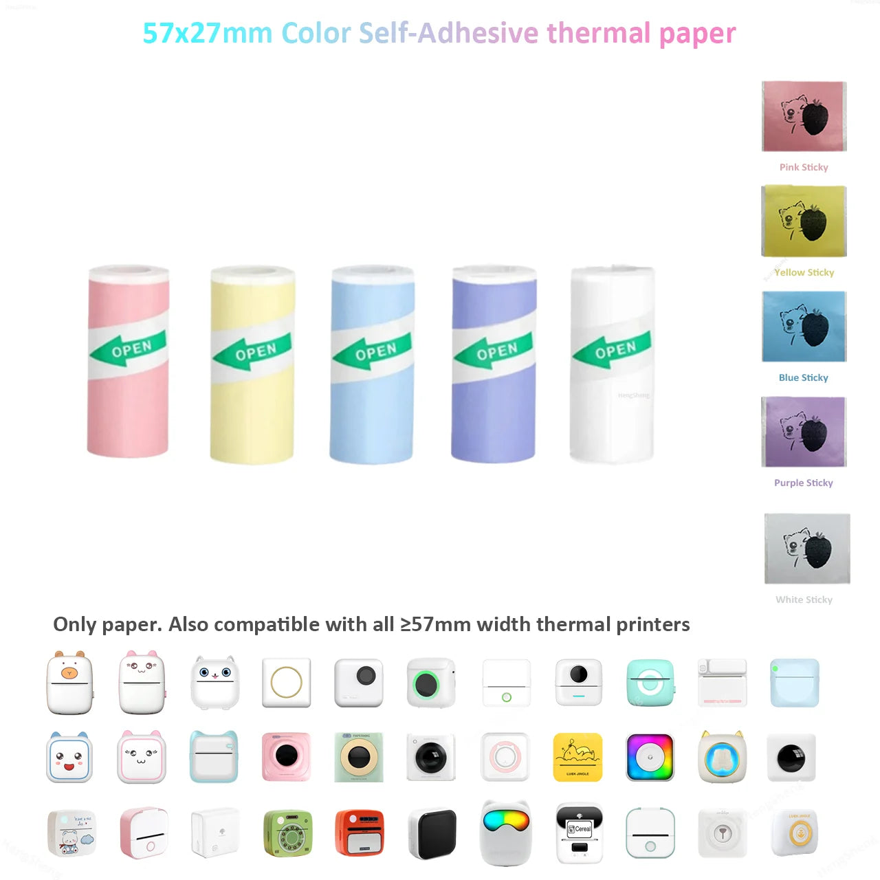 Mini Bluetooth Thermal Sticker Printer for Kids | Inkless Pocket Photo Printer