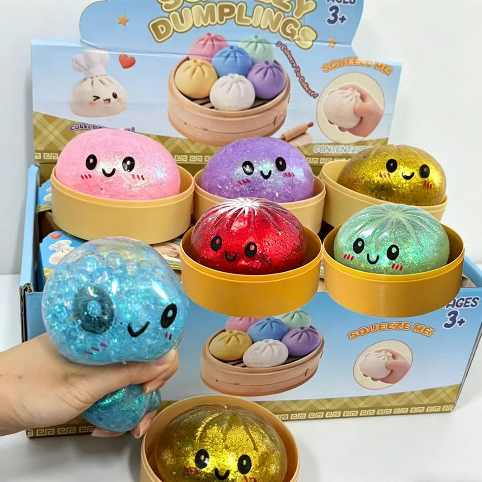 Sparkle Dumpling Squishy™ – Glitter Sensory Squeeze Toy for Kids