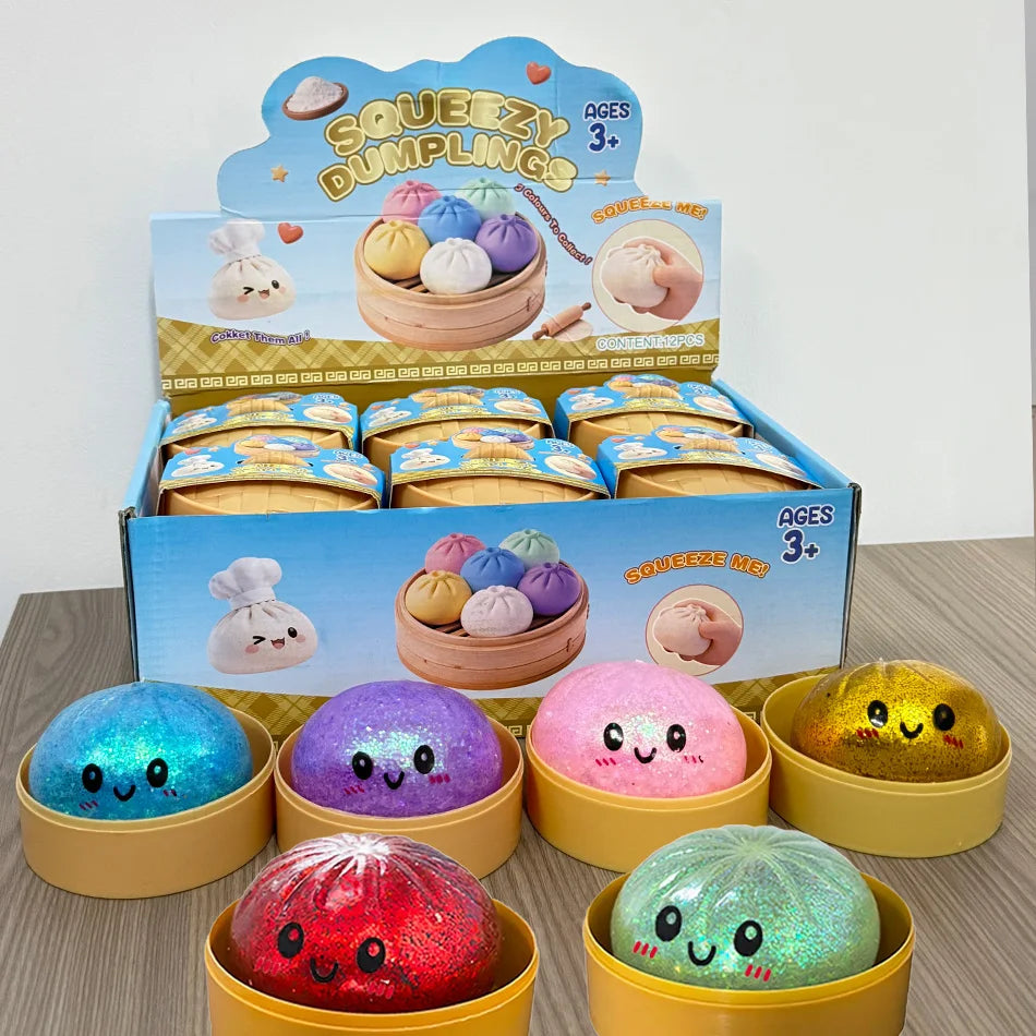 Sparkle Dumpling Squishy™ – Glitter Sensory Squeeze Toy for Kids