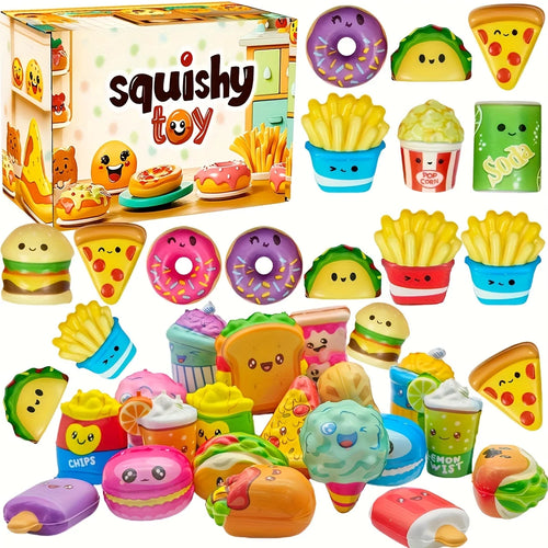12-Pack Cute Food Squishy Toys – Slow Rising Stress Relief & Party Favor Set