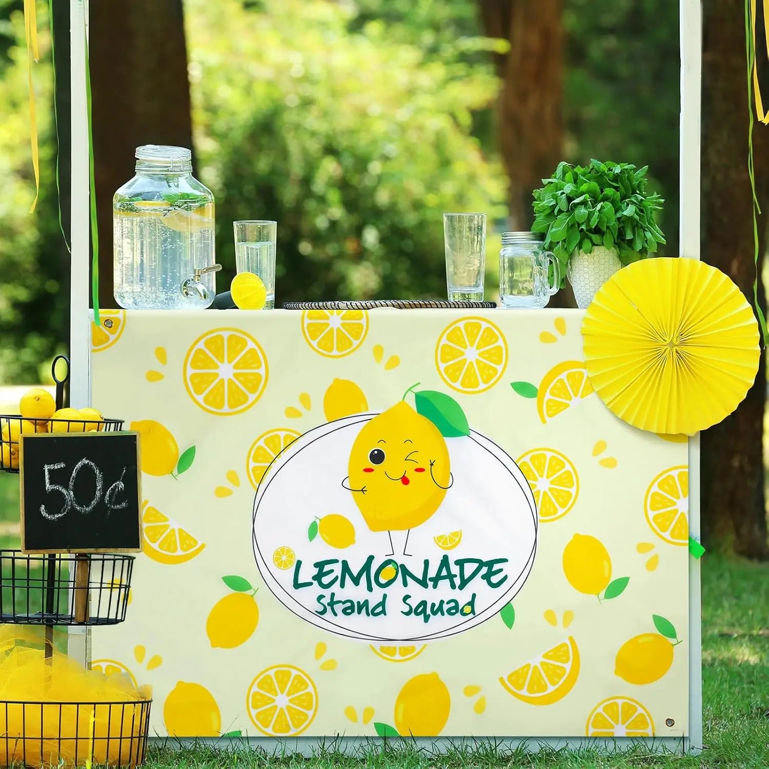 Kids Lemonade Stand Tablecloth | Lemon Party Table Cover
