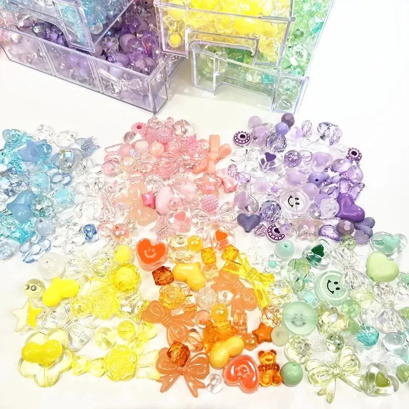 50g Pastel Acrylic Beads Mix for DIY Bracelets & Jewelry