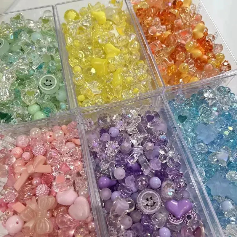 50g Pastel Acrylic Beads Mix for DIY Bracelets & Jewelry
