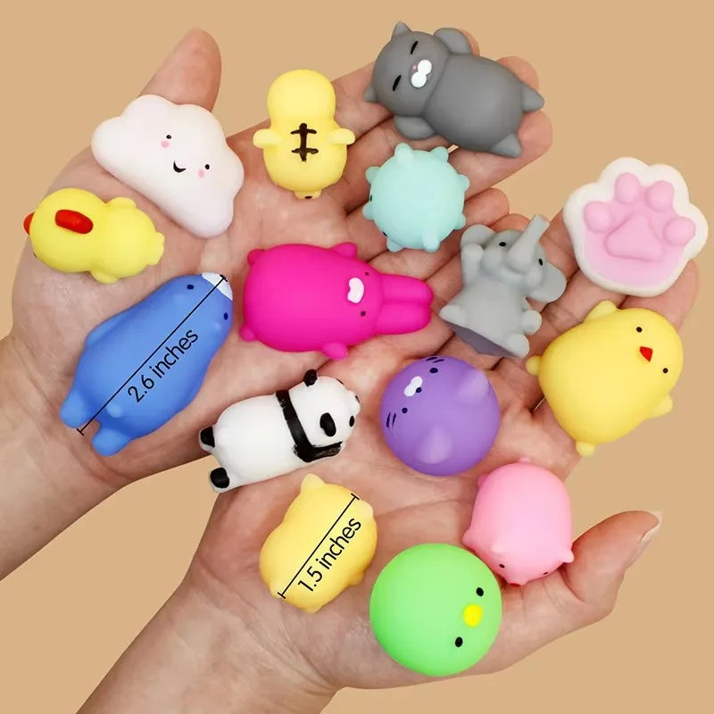 Cute Animal Mochi Squishies (5-50PCS) – Soft Sensory Squeeze Toys & Birthday Party Gifts
