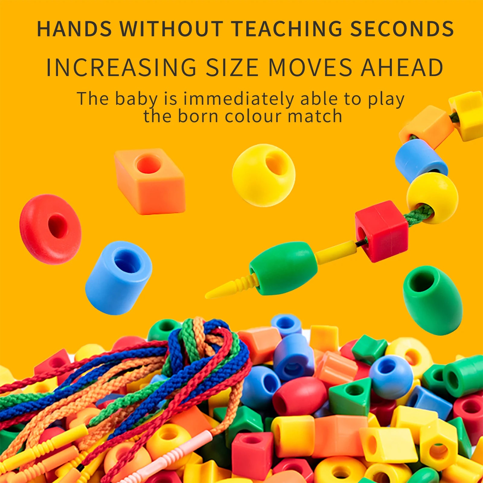 50/100/200PCS DIY Bead Bracelet Kit | Educational Building Beads for Kids