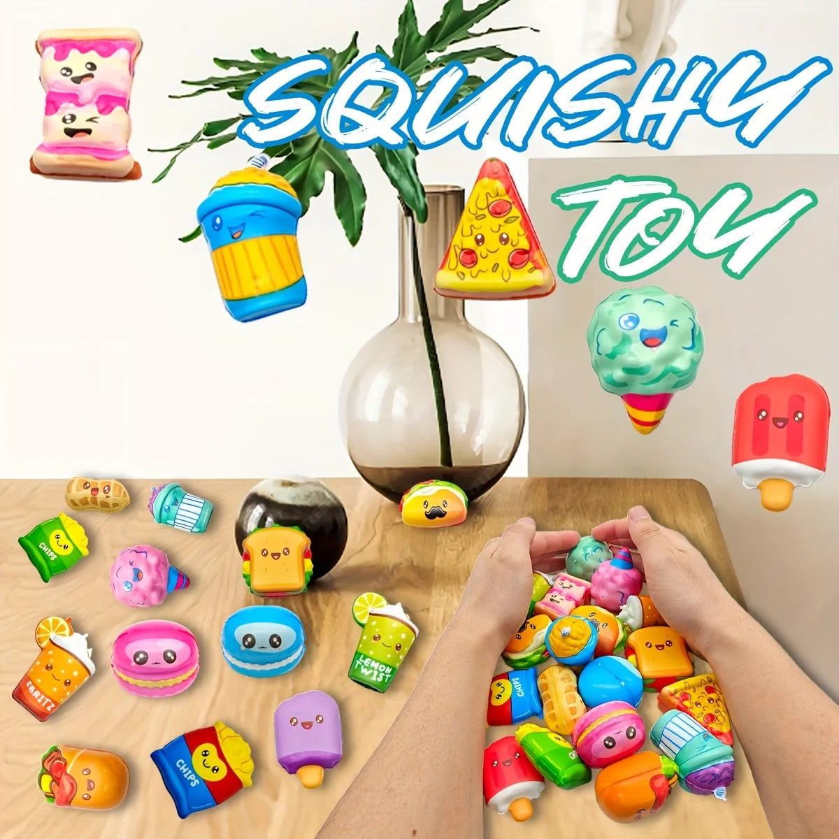 12-Pack Cute Food Squishy Toys – Slow Rising Stress Relief & Party Favor Set